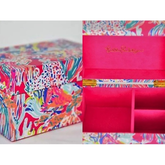 NIB LILLY PULITZER DRAGONFRUIT SUNKEN TREASURE JEWELRY BOX GIFT/COLLECTABLE. - Picture 1 of 5